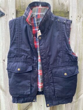 VINTAGE Winter Vest Fully Lined Plaid Interior